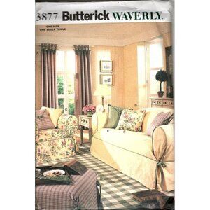 Butterick 3877 Home Decorating Waverly Slipcovers and Pillows Sewing Pattern